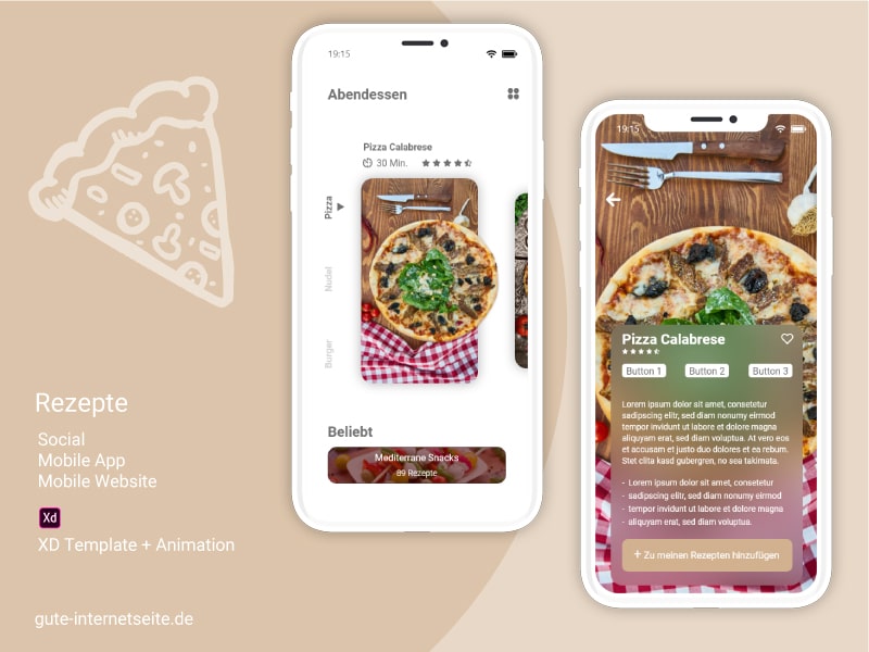 App Design Rezepte Neu