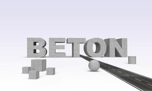 Beton 3D Render Schrift