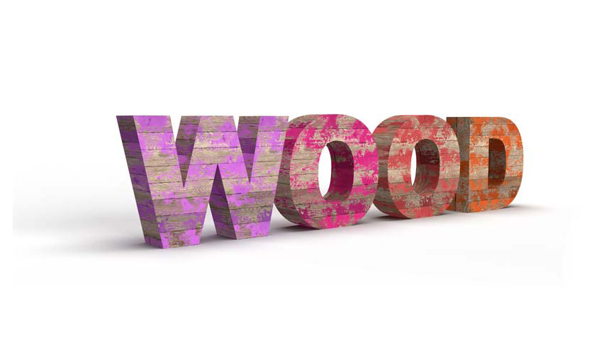 Holzbuchstaben 3D Render