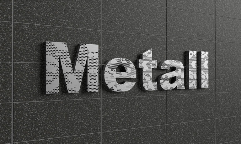 Metall 3D Render Schrift Photoshop