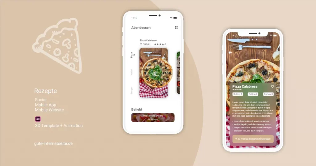App-design-rezepte-mobile-template-adobe-xd