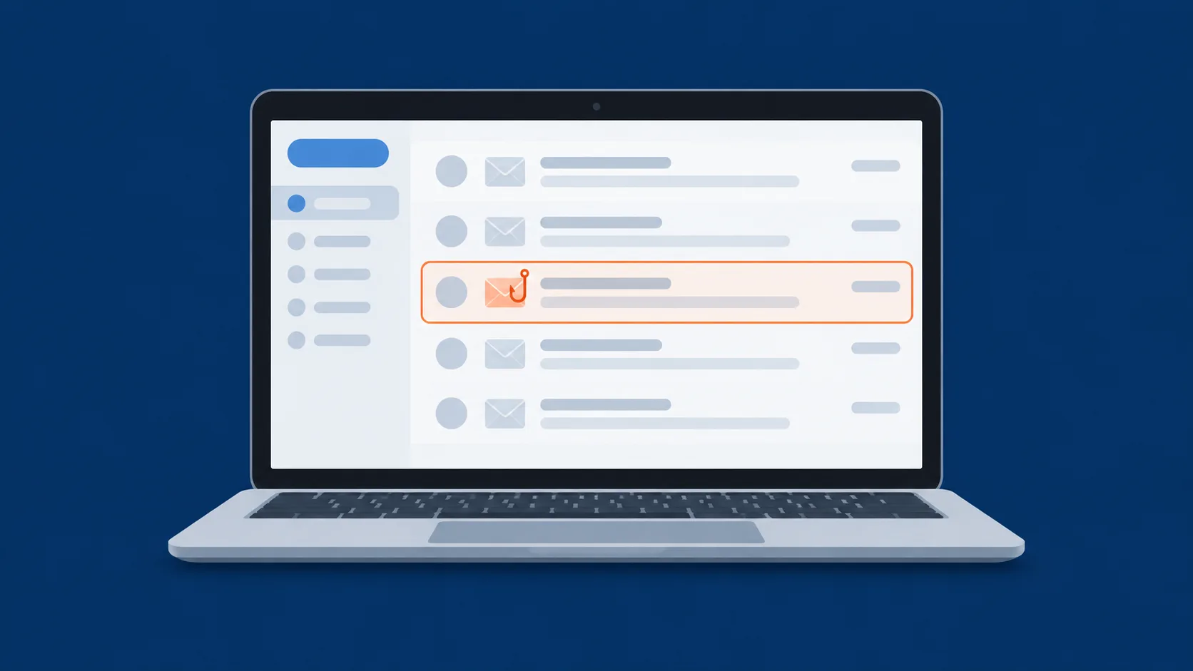 Illustration: E-Mail-Postfach mit einer als Phishing markierten Nachricht