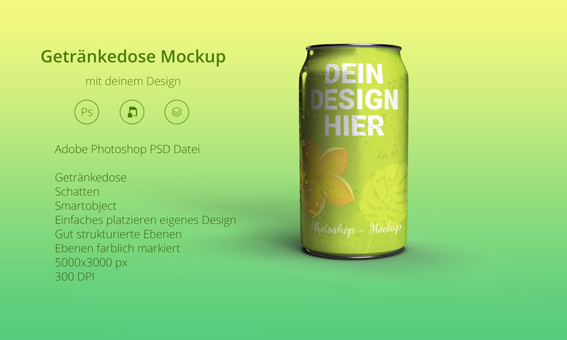 Getränkedose Mockup Free Download