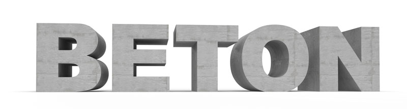 Beton Schrift 3D gerendert