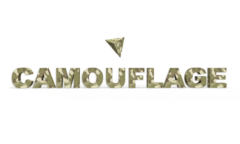 Camouflage-Schrift-3D-weiss