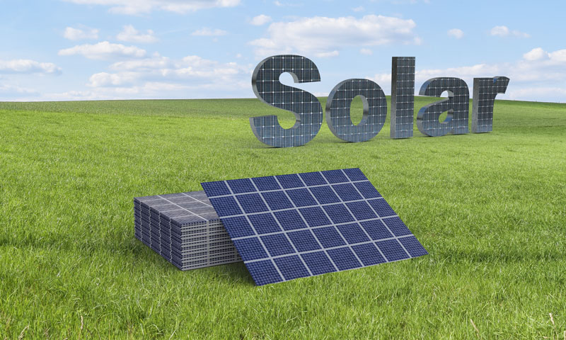 Solaranlage 3D Schrift Beispiel