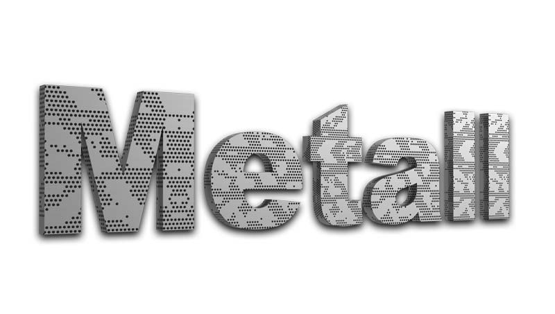 Metall 3D Render Schrift