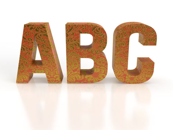 Grafik Design 16 3D-Letters-fabric-golden