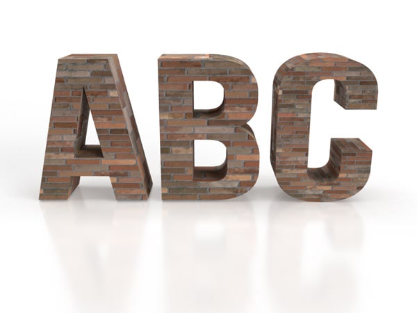 Grafik Design 26 3D-Letters-stein-ziegel