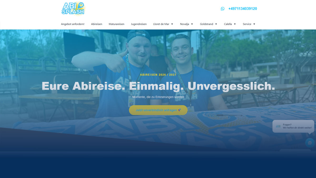 Referenzen 12 Screenshot der Website Abi-Splash