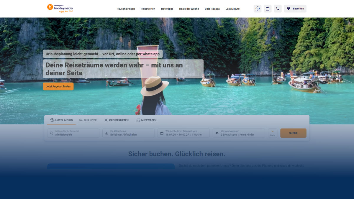 Referenzen 9 Screenshot der Website HolidayInsider