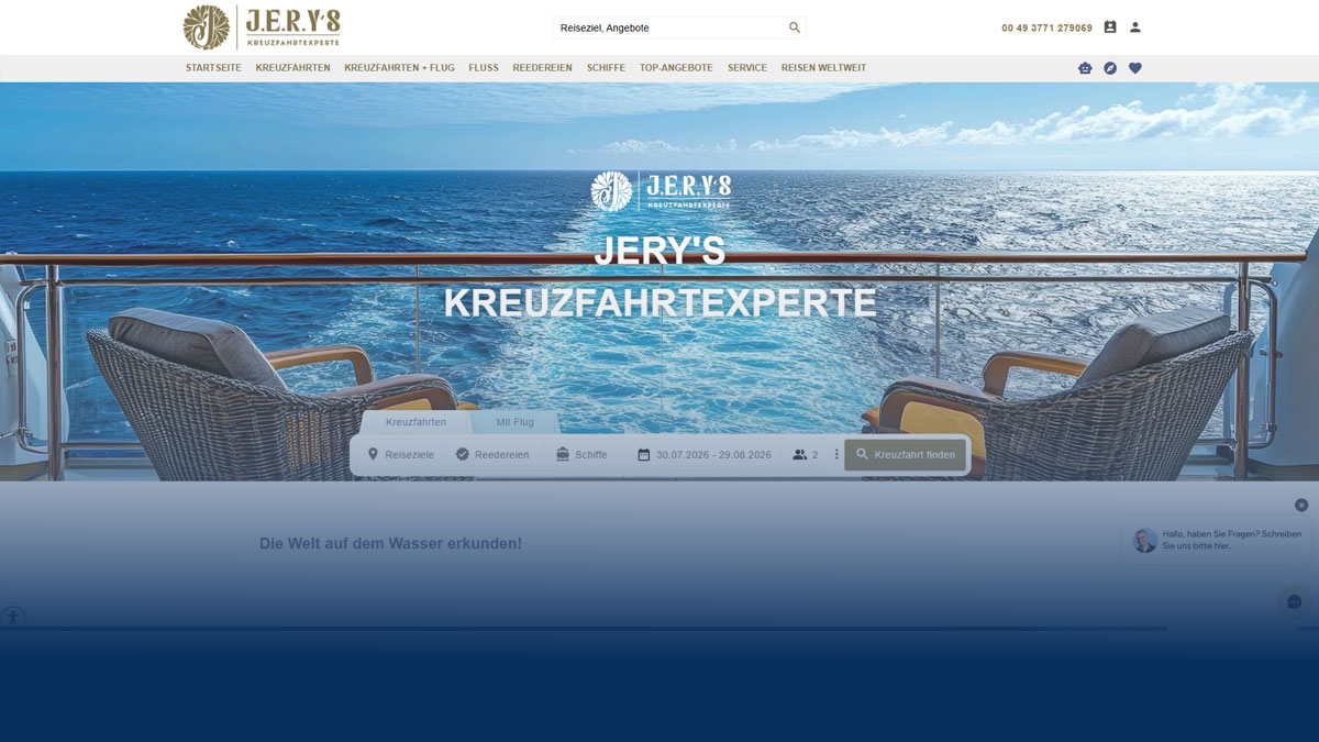 Referenzen 4 Screenshot der Website Jerys.de
